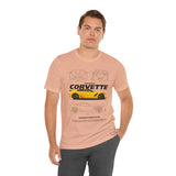 Yellow High Performance Sports Coupe Blueprint Art Unisex Heavy Cotton Tee Premium Streetwear For Car Enthusiasts Gearheads And Collectors