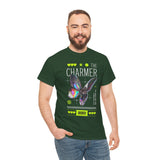 The Charmer Unisex Heavy Cotton Tee Futuristic Butterfly Graphic Streetwear Neon Cyber Aesthetic Artistic Fashion Statement T Shirt