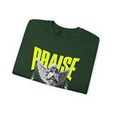 Praise Angel Statue Graphic Unisex Heavy Blend Crewneck Sweatshirt Gothic Spiritual Streetwear Pullover