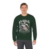 Cronus The Dark Sovereign Unisex Heavy Blend Crewneck Sweatshirt Greek Mythology Statue Graphic Gothic Streetwear Bold Artistic Pullover