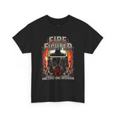 Firefighter Heroic Spirit Unisex Heavy Cotton Tee Bold Firefighter Graphic Shirt Courageous Rescue Design Motivational Streetwear Gift for Firefighters, Heroes, and Everyday Warriors