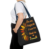 Sunflower Ho'oponopono Tote Bag Hawaiian Healing Prayer Design Spiritual Positivity Canvas Bag Mindfulness Reusable Durable Eco Friendly Shopping Tote