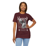 Blessed Angel Statue Graphic Unisex Jersey Short Sleeve Tee Gothic Streetwear Aesthetic Spiritual Bold Artistic Fashion T Shirt