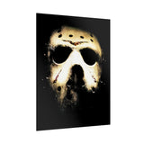 The Silent Mask Glossy Poster Horror Wall Art Dark Cinematic Gothic Design for Halloween Lovers, Haunted Home Décor, and Fear Aesthetic Collectors