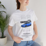 Blue Rally Inspired Performance Sedan Artwork Unisex Heavy Cotton Tee High Speed Streetwear Graphic Shirt For Car Enthusiasts And Automotive Art Lovers