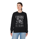 Universe Is Wide Unisex Heavy Blend Crewneck Sweatshirt Cosmic Galaxy Butterfly Space Aesthetic Graphic Pullover