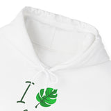 I Love Plants Hoodie Unisex Heavy Blend Sweatshirt Eco Friendly Botanical Leaf Design Gardening Nature Lover Sustainable Green Living Gift Pullover