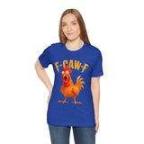 F Caw F Funny Rooster Cartoon Unisex Heavy Cotton Tee Hilarious Farm Humor Graphic Shirt Bold Comedy Design Casual Wear Gift For Friends Laugh Lovers