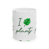 I Love Plants Ceramic Mug Coffee Cup Botanical Leaf Design Gardening Nature Lover Eco Friendly Sustainable Plant Parent Gift For Gardeners And Green Living