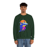Ballena Cosmic Whale Art Unisex Heavy Blend Crewneck Sweatshirt Vibrant Geometric Ocean Design Premium Streetwear Pullover Soft Fleece Comfortable Fit Bold Marine Life Artwork Perfect Gift for Nature Lovers Dreamers and Creative Souls