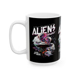 Aliens Exist UFO Ceramic Coffee Mug Sci Fi Extraterrestrial Alien Glitch Graphic Cup