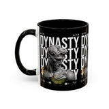 Dynasty Accent Coffee Mug 11oz 15oz Black Ceramic Mug with Roman Statue Bust and Butterfly Artwork for History Lovers and Modern Art Fans