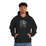 Urban Warrior Samurai Heavy Blend™ Unisex Hoodie Fierce Armored Fighter Design Blue Energy Streetwear Courage Focus Strength for Fearless Hustlers and Modern Legends