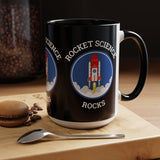 Rocket Science Rocks Accent Coffee Mug 11oz 15oz Space Lover Science Gift Black White Two Tone Ceramic Cup