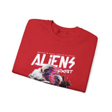 Aliens Exist UFO Graphic Unisex Heavy Blend Crewneck Sweatshirt Sci Fi Streetwear Alien Space Pullover