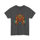 Unisex Balinese Barong Mask Graphic T Shirt Mythical Cultural Warrior Spirit Inspired Tee Tribal Festival Art Streetwear Heavy Cotton Top