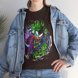 Vibrant Comic-Symbiotic Madness Unisex Heavy Cotton Tee Bold Gothic Streetwear Dark Psychological Art Design Intense Graphic Statement Shirt for Visionaries and Creators