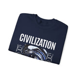 Civilization Eye Of Memory Graphic Unisex Heavy Blend Crewneck Sweatshirt Futuristic Visionary Streetwear Abstract Blue Eye Pullover
