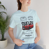Red High Performance Muscle Coupe Blueprint Unisex Heavy Cotton Tee Retro Car Art Streetwear Gift for Gearheads Daily Wear Car Lovers Apparel