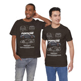 Ultra Sleek Performance Sports Coupe Blueprint Art Unisex Heavy Cotton Tee for Car Lovers and Streetwear Fans
