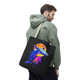 Ballena Cosmic Whale Art Eco Tote Bag Vibrant Geometric Ocean Design Durable Canvas Reusable Shopping Bag Premium Artistic Streetwear Accessory Perfect Gift for Nature Lovers Dreamers and Creative Thinkers