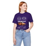 Orange Mid Engine Supercar Blueprint Artwork Unisex Heavy Cotton Tee High Performance Inspired Streetwear Graphic Shirt For Car Enthusiasts And Automotive Art Fans