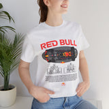 Formula One Style Open Wheel Racing Car Overhead Graphic Unisex Tee Motorsport Performance Streetwear Inspired By Red Bull Racing Colors High Speed Track Culture Design For Racing Fans