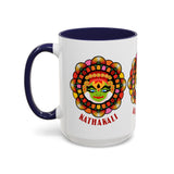Kathakali Accent Coffee Mug 11oz 15oz Kerala India Classical Dance Art Face Ceramic Cup Cultural Heritage South Indian Folk Design Traditional Festival Gift
