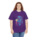 Galactic Dream Astronaut Neon Art Unisex Heavy Cotton Tee Bold Cosmic Streetwear Graphic T Shirt Vibrant Space Design Comfortable Classic Fit Everyday Wear Perfect Gift for Sci Fi Lovers and Creative Minds
