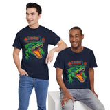 Beast Of The Stadium Unisex Heavy Cotton Tee Electric Crocodile Power Design Bold Neon Green Reptile Artwork For Streetwear And Fearless Fashion Lovers