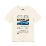 Blue Apex Muscle Coupe Blueprint Art Unisex Heavy Cotton Tee Powerful Street Machine Graphic Shirt for Car Lovers and Collectors