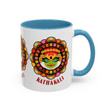 Kathakali Accent Coffee Mug 11oz 15oz Kerala India Classical Dance Art Face Ceramic Cup Cultural Heritage South Indian Folk Design Traditional Festival Gift