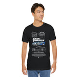Silver Blue Street Racing Artwork Unisex Heavy Cotton Tee High Performance Inspired Graphic Shirt For Car Lovers And Urban Streetwear Fans