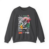 Freedom Snake And Rose Crewneck Comfortable Unisex Sweatshirt Motivational Streetwear Bold Floral Empowerment Design For Resilience And Strength Perfect Gift For Friends Birthdays Cozy Days Casual Wear