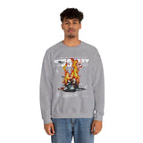 Currency Blaze Burning Money Graphic Unisex Heavy Blend Crewneck Sweatshirt Bold Streetwear Flame Cash Statement Urban Pullover