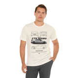 Silver Performance Coupe Artwork Unisex Heavy Cotton Tee High Speed Inspired Streetwear Graphic Shirt For Car Enthusiasts And Urban Lifestyle Fans