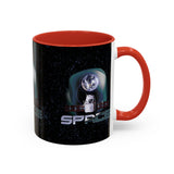 Space Galaxy Accent Coffee Mug 11oz 15oz Astronaut Spacecraft Earth Black Two Tone Ceramic Cup Gift for Space Lovers