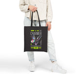 The Charmer Cotton Canvas Tote Bag Futuristic Butterfly Neon Cyber Aesthetic Artistic Streetwear Eco Friendly Reusable Shopping Bag