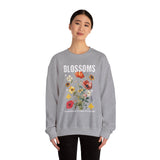 Blossoms Floral Crewneck Sweatshirt Comfortable Unisex Pullover Timeless Charm Streetwear Nature Inspired Empowerment Design Perfect Gift for Garden Lovers Friends Birthdays Cozy Days Casual Wear