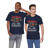 Formula One Style Open Wheel Racing Car Overhead Graphic Unisex Tee Motorsport Performance Streetwear Inspired By Red Bull Racing Colors High Speed Track Culture Design For Racing Fans