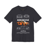Orange Mid Engine Supercar Blueprint Artwork Unisex Heavy Cotton Tee High Performance Inspired Streetwear Graphic Shirt For Car Enthusiasts And Automotive Art Fans