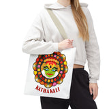 Kathakali Tote Bag Kerala Traditional Dance Art Canvas Bag Indian Culture Onam Festival Malayalam Heritage Ethnic Graphic Reusable Shopping Bag