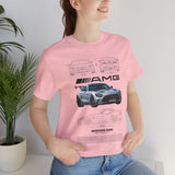 Aggressive Silver Widebody Supercar Blueprint Unisex Heavy Cotton Tee Performance Street Machine Graphic Shirt For Car Lovers And Gearheads