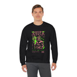 Ruler of the Sea Poseidon Unisex Heavy Blend Crewneck Sweatshirt Greek Mythology Statue Graphic Gothic Streetwear Bold Artistic Pullover