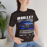Bullet Blue Street Racing Artwork Unisex Heavy Cotton Tee High Performance Inspired Graphic Shirt For Car Lovers And Urban Streetwear Fans