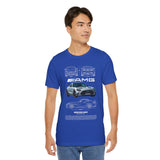 Aggressive Silver Widebody Supercar Blueprint Unisex Heavy Cotton Tee Performance Street Machine Graphic Shirt For Car Lovers And Gearheads