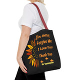 Sunflower Ho'oponopono Tote Bag Hawaiian Healing Prayer Design Spiritual Positivity Canvas Bag Mindfulness Reusable Durable Eco Friendly Shopping Tote