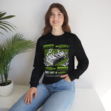 Money Power Unisex Heavy Blend Crewneck Sweatshirt Dollar Stack Neon Green Graphic Hustle Mindset Streetwear Motivational Pullover