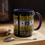 Hustler Original Money Maker Accent Coffee Mug 11oz 15oz Streetwear Bold Dollar Bill Graphic Motivational Entrepreneur Ceramic Cup