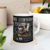 Fearless Devotion Ceramic Mug Classical Art Courage Loyalty Commitment Symbolism Motivational Coffee Cup